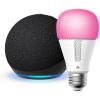 imageEcho Dot 5th Gen 2022 Release in Charcoal bundle with TPLink Kasa Smart Color Bulb
