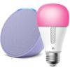 imageEcho Pop in Lavender Bloom bundle with TPLink Kasa Smart Color Bulb