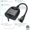 imageKasa Outdoor Smart Plug Smart Home WiFi Outlet Timer Max Load 15A1875W IP64 Weather Resistance Compatible with Alexa Google Home ampamp SmartThings No Hub Required ETL CertifiedKP401Dimmer 1Socket