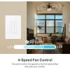 imageKasa Smart Ceiling Fan Control ampamp Dimmer Switch  Adjustable 4Speed Fan ampamp Brightness Control  Works wApple HomeKit Alexa ampamp Google Home  24G WiFi Only Single Pole Neutral Wire Required  KS240