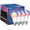 imageTapo TPLink Smart Light Bulbs 16M Colors RGBW Dimmable Compatible with Alexa and Google Home A19 60W Equivalent 800LM CRIampgt90 24GHz WiFi only No Hub Required L530E4Pack1100 Lm Multicolor
