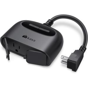 imageKasa Outdoor Smart Plug Smart Home WiFi Outlet with 2 Sockets IP64 Weather Resistance Compatible with Alexa Google Home ampamp IFTTT No Hub Required ETL CertifiedEP40 Black2Socket