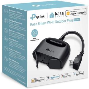 imageKasa Outdoor Smart Plug Smart Home WiFi Outlet with 2 Sockets IP64 Weather Resistance Compatible with Alexa Google Home ampamp IFTTT No Hub Required ETL CertifiedEP40 BlackApple HomeKit 2Socket