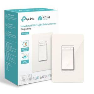 imageKasa Smart Dimmer Switch HS220LA Light Almond Single Pole Needs Neutral Wire 24GHz WiFi Light Switch Compatible with Alexa and Google Home UL Certified No Hub RequiredLight Almond