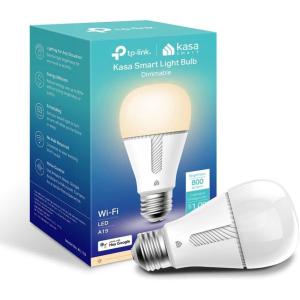 imageKasa Smart Light Bulbs that works with Alexa and Google Home Dimmable Smart LED Bulb A19 9W 800Lumens Soft White2700K CRI90 WiFi 24Ghz only No Hub Required 4 Count Pack of 1KL110P4White Newer Version