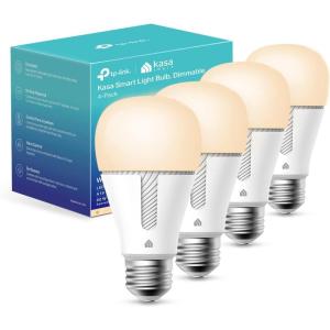 imageKasa Smart Light Bulbs that works with Alexa and Google Home Dimmable Smart LED Bulb A19 9W 800Lumens Soft White2700K CRI90 WiFi 24Ghz only No Hub Required 4 Count Pack of 1KL110P44Pack Newer Version