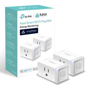 imageKasa Smart Plug Matter Compatible Energy Monitoring Compact Design 15A1800W Max Super Easy Setup Works with Apple Home Alexa ampamp Google Home UL Certified 24G WiFi Only White KP125M2PackMatter Compatible