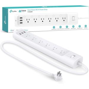 imageKasa Smart Plug Power Strip HS300 Surge Protector with 6 Individually Controlled Smart Outlets and 3 USB Ports Works with Alexa ampamp Google Home No Hub Required  White