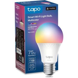 imageTPLink Tapo Smart Light Bulbs 1100 Lumens High Brightness 75W Equivalent MatterCertified 16M Colors WiFi Light Bulb Dimmable Works wSiri Alexa ampamp Google Home A19 E26 Tapo L535E2PackMatter Light Bulb