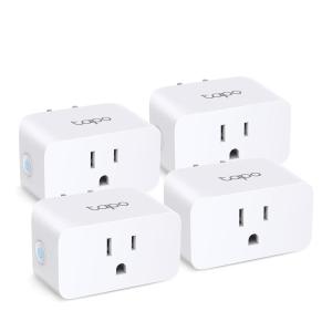 imageTPLink Tapo Smart Plug Mini Matter Compatible Compatible with Alexa Google Home ampamp Samsung SmartThings Energy Monitoring 15A UL Certified 24G WiFi Only Tapo P110M4Pack4Pack